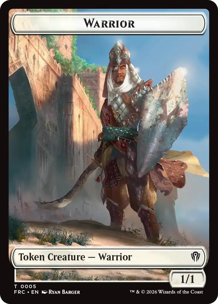 Image for Warrior // Shark Double-Sided Token (5 // 6) (Commander: Reality Fracture) (FRC) - Magic: The Gathering