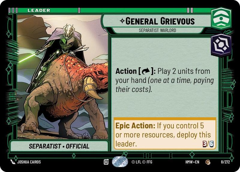 Image for General Grievous - Separatist Warlord (8/272) (Homeworlds) (HMW) - Star Wars: Unlimited