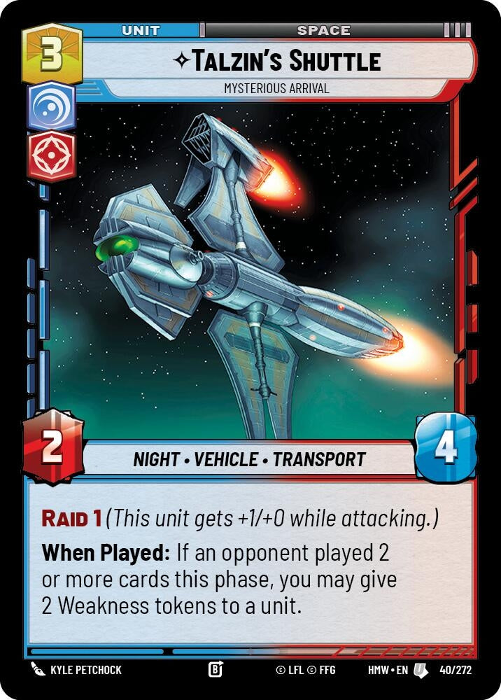 Image for Talzin's Shuttle - Mysterious Arrival (40/272) (Homeworlds) (HMW) - Star Wars: Unlimited