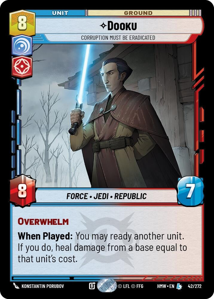 Image for Dooku - Corruption Must Be Eradicated (42/272) (Homeworlds) (HMW) - Star Wars: Unlimited