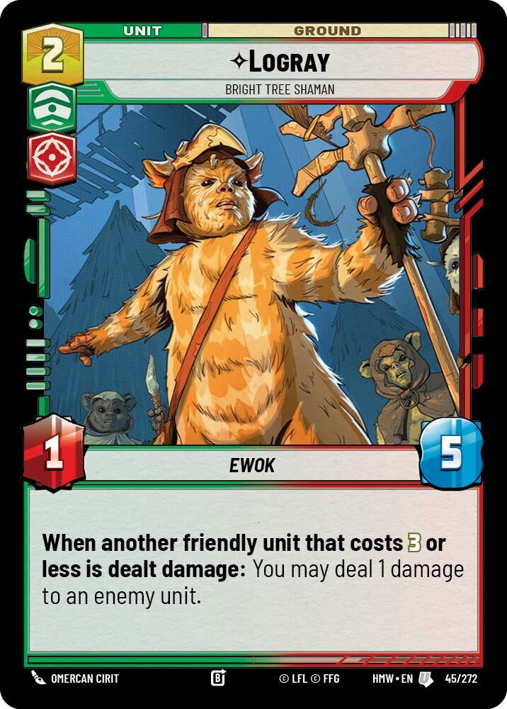 Image for Logray - Bright Tree Shaman (45/272) (Homeworlds) (HMW) - Star Wars: Unlimited