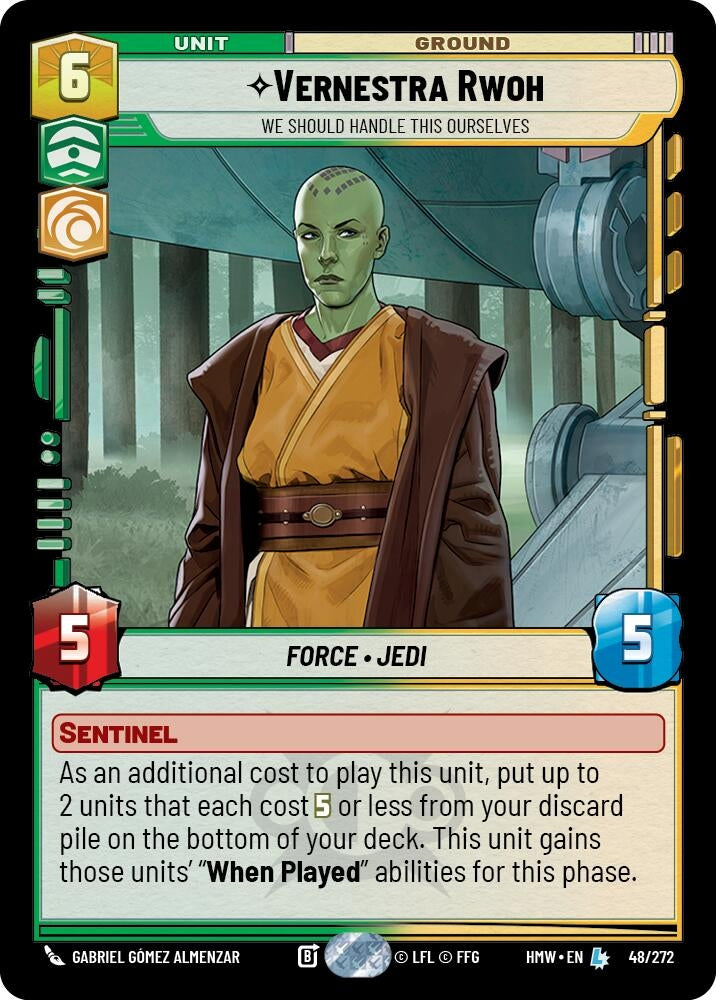 Image for Vernestra Rwoh - We Should Handle This Ourselves (48/272) (Homeworlds) (HMW) - Star Wars: Unlimited
