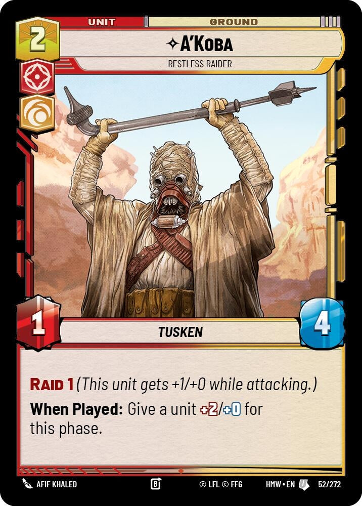 Image for A'Koba - Restless Raider (52/272) (Homeworlds) (HMW) - Star Wars: Unlimited