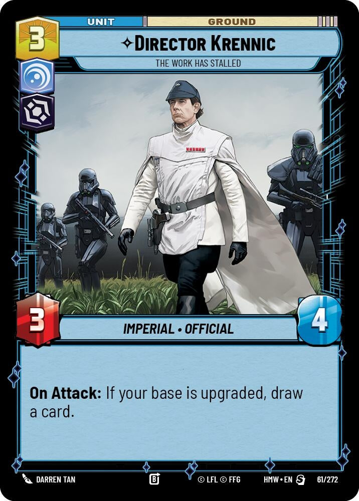 Image for Director Krennic - The Work Has Stalled (61/272) (Homeworlds) (HMW) - Star Wars: Unlimited