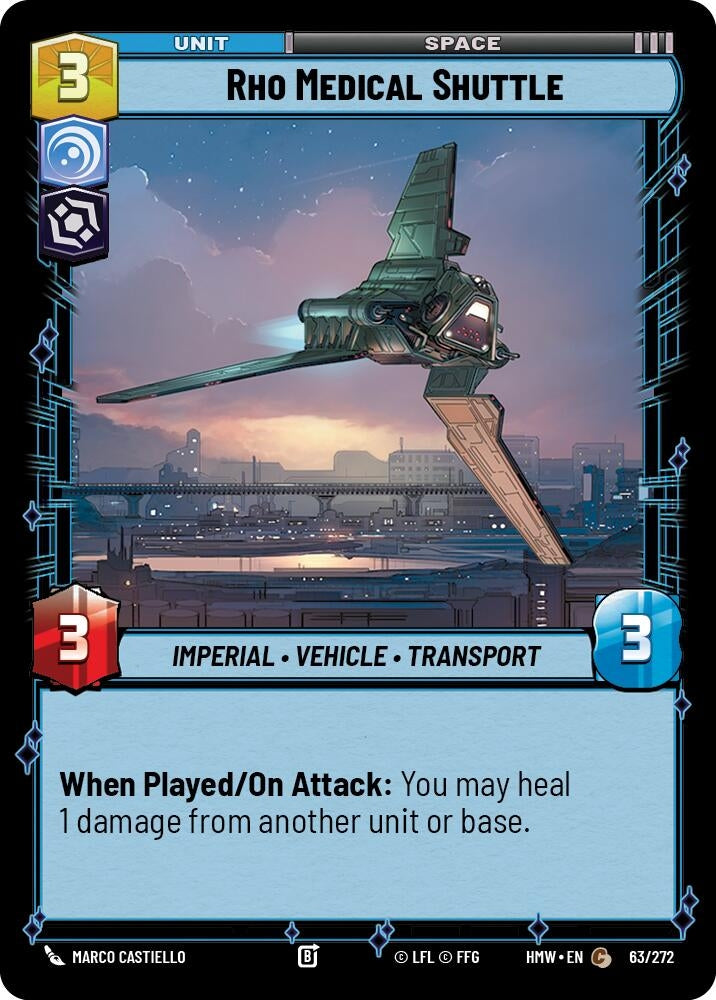 Image for Rho Medical Shuttle (63/272) (Homeworlds) (HMW) - Star Wars: Unlimited