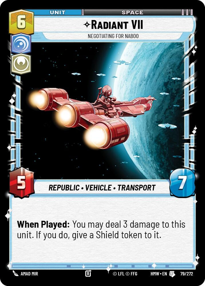 Image for Radiant VII - Negotiating for Naboo (79/272) (Homeworlds) (HMW) - Star Wars: Unlimited