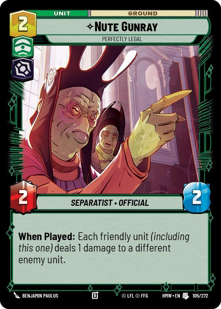 Image for Nute Gunray - Perfectly Legal (105/272) (Homeworlds) (HMW) - Star Wars: Unlimited
