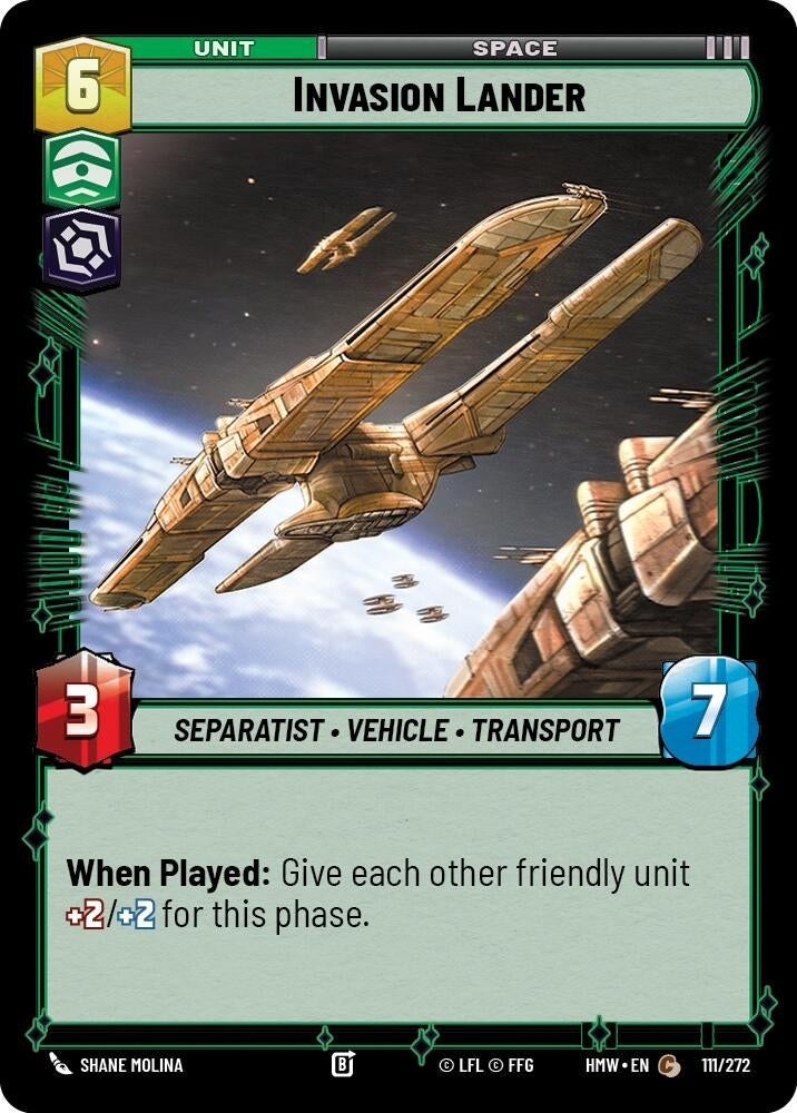 Image for Invasion Lander (111/272) (Homeworlds) (HMW) - Star Wars: Unlimited