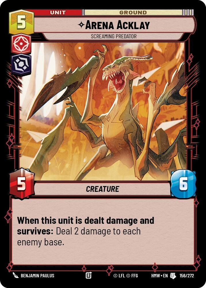 Image for Arena Acklay - Screaming Predator (156/272) (Homeworlds) (HMW) - Star Wars: Unlimited