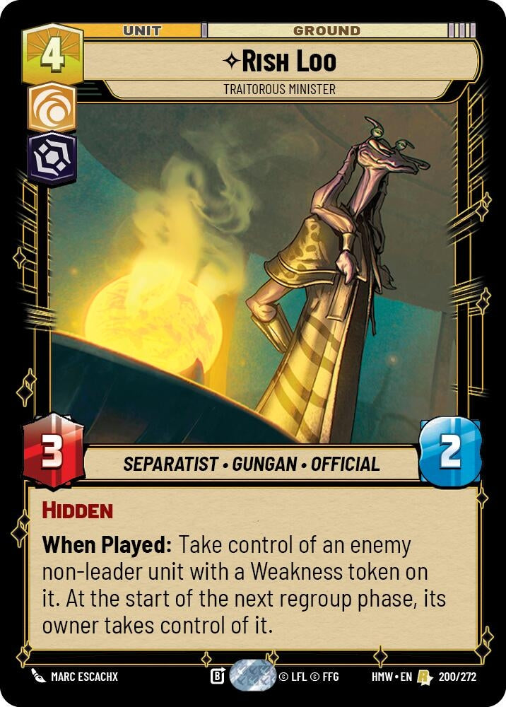 Image for Rish Loo - Traitorous Minister (200/272) (Homeworlds) (HMW) - Star Wars: Unlimited