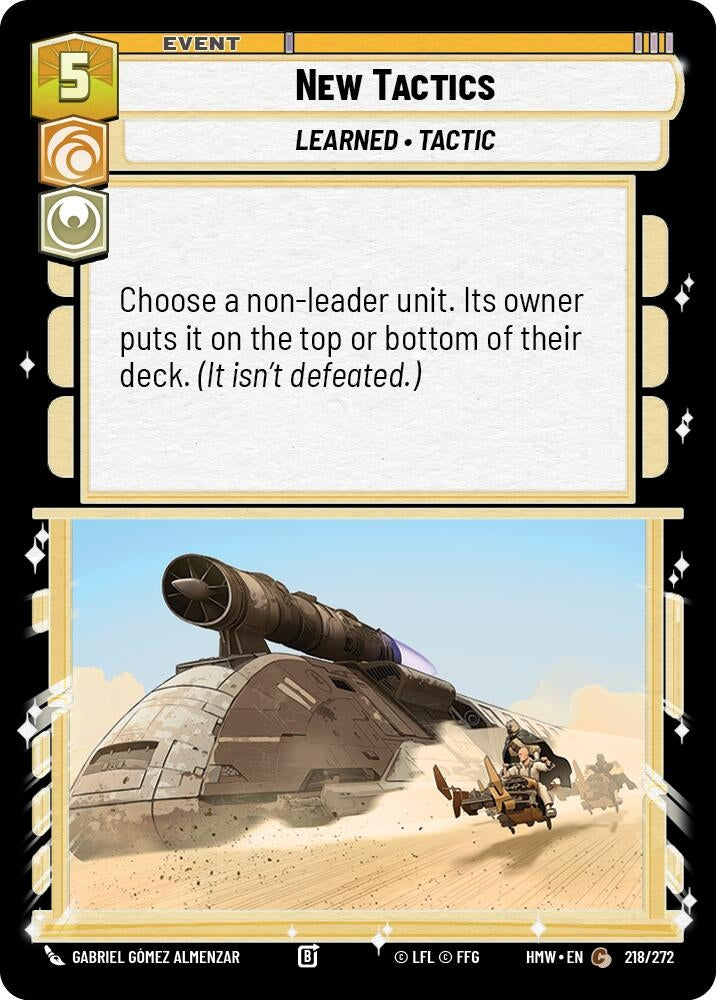 Image for New Tactics (218/272) (Homeworlds) (HMW) - Star Wars: Unlimited