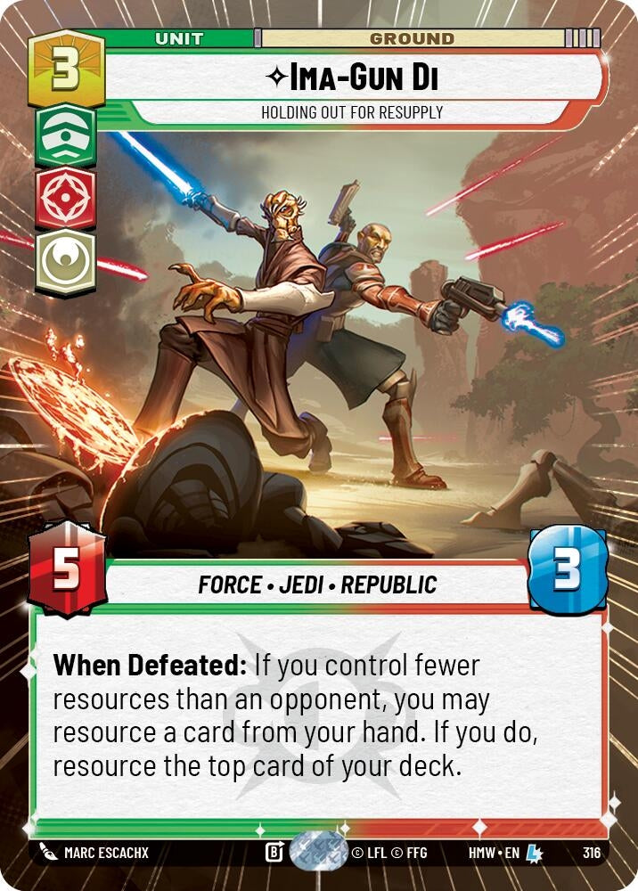 Image for Ima-Gun Di - Holding Out For Resupply (Hyperspace) (316) (Homeworlds) (HMW) - Star Wars: Unlimited