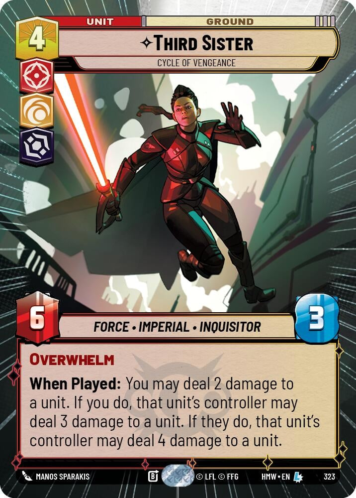 Image for Third Sister - Cycle of Vengeance (Hyperspace) (323) (Homeworlds) (HMW) - Star Wars: Unlimited