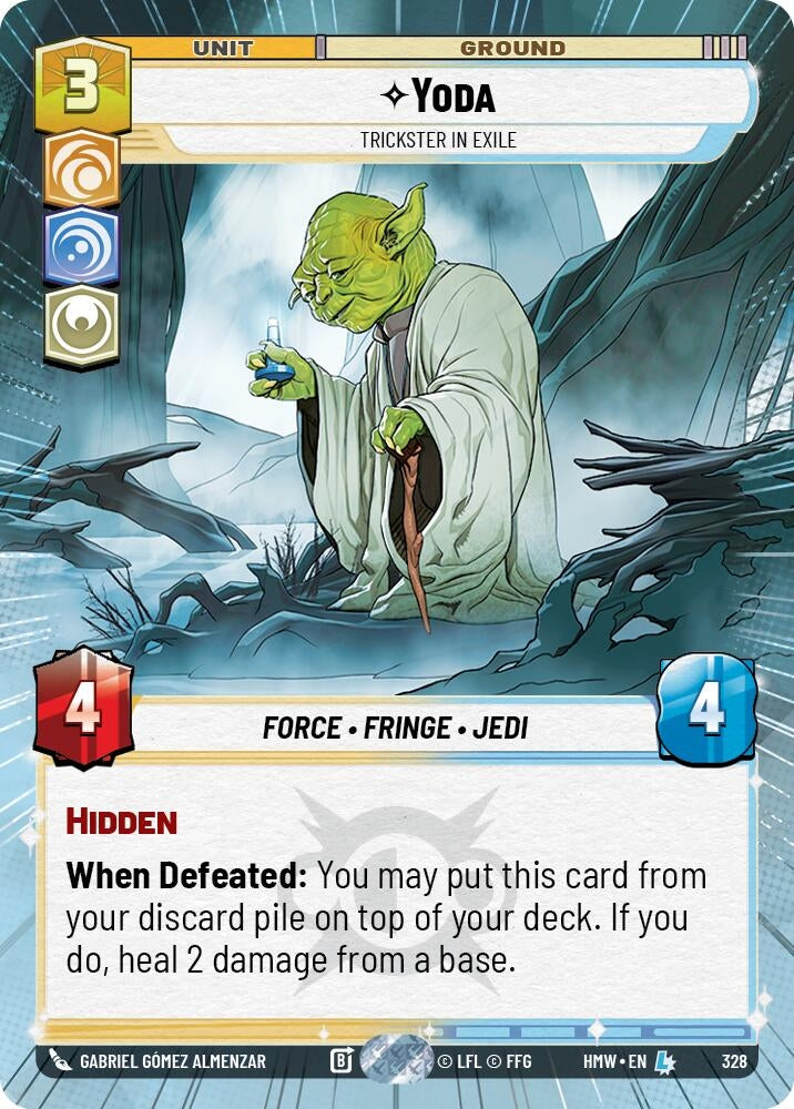 Image for Yoda - Trickster in Exile (Hyperspace) (328) (Homeworlds) (HMW) - Star Wars: Unlimited