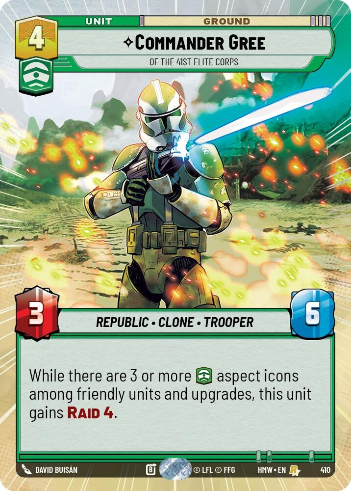 Image for Commander Gree - Of the 41st Elite Corps (Hyperspace) (410) (Homeworlds) (HMW) - Star Wars: Unlimited