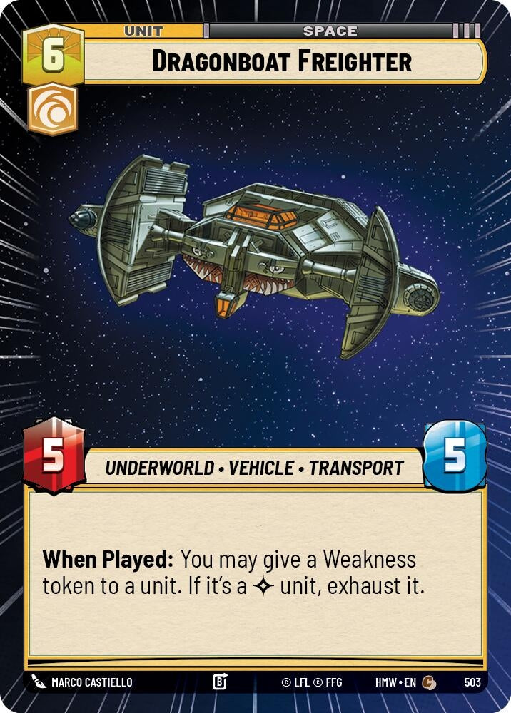 Image for Dragonboat Freighter (Hyperspace) (503) (Homeworlds) (HMW) - Star Wars: Unlimited