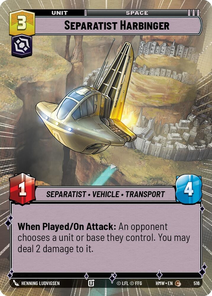 Image for Separatist Harbinger (Hyperspace) (516) (Homeworlds) (HMW) - Star Wars: Unlimited
