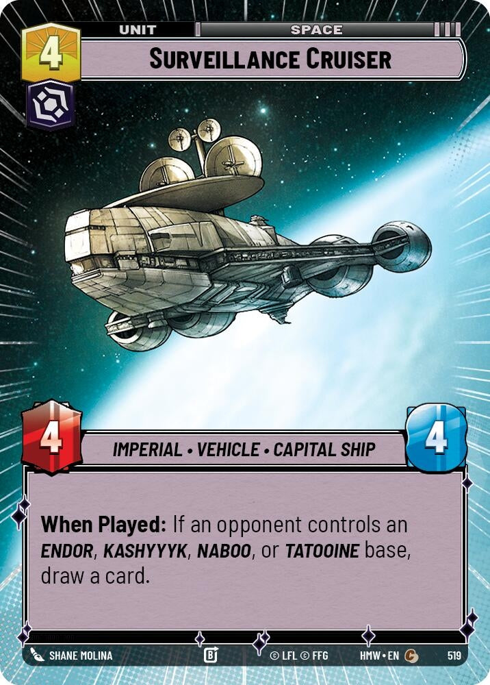 Image for Surveillance Cruiser (Hyperspace) (519) (Homeworlds) (HMW) - Star Wars: Unlimited