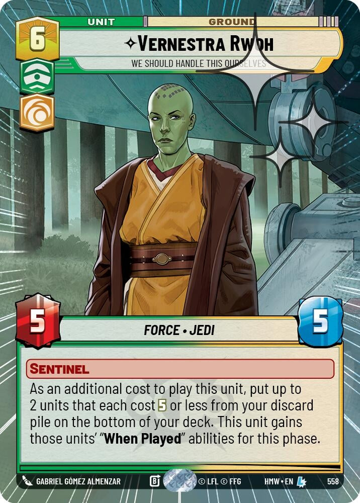 Image for Vernestra Rwoh - We Should Handle This Ourselves (Hyperspace Foil) (558) (Homeworlds) (HMW) - Star Wars: Unlimited