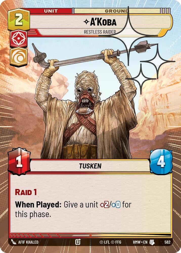 Image for A'Koba - Restless Raider (Hyperspace Foil) (562) (Homeworlds) (HMW) - Star Wars: Unlimited