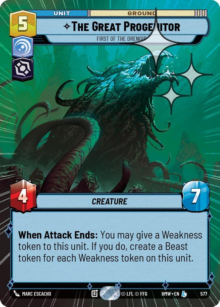 Image for The Great Progenitor - First of the Drengir (Hyperspace Foil) (577) (Homeworlds) (HMW) - Star Wars: Unlimited