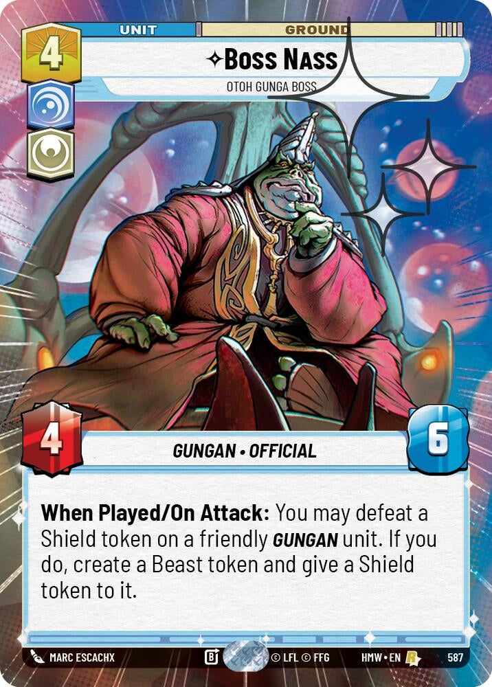 Image for Boss Nass - Otoh Gunga Boss (Hyperspace Foil) (587) (Homeworlds) (HMW) - Star Wars: Unlimited