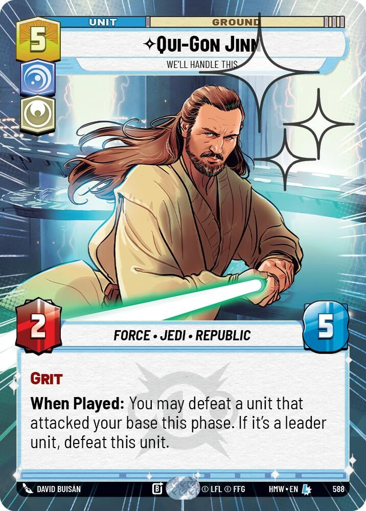 Image for Qui-Gon Jinn - We'll Handle This (Hyperspace Foil) (588) (Homeworlds) (HMW) - Star Wars: Unlimited