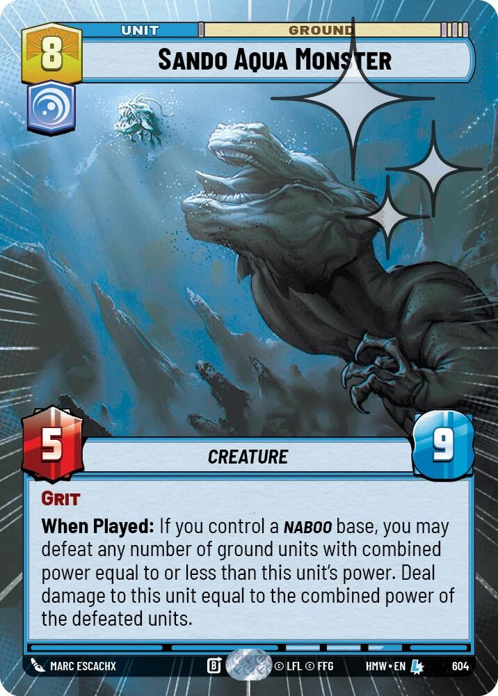 Image for Sando Aqua Monster (Hyperspace Foil) (604) (Homeworlds) (HMW) - Star Wars: Unlimited