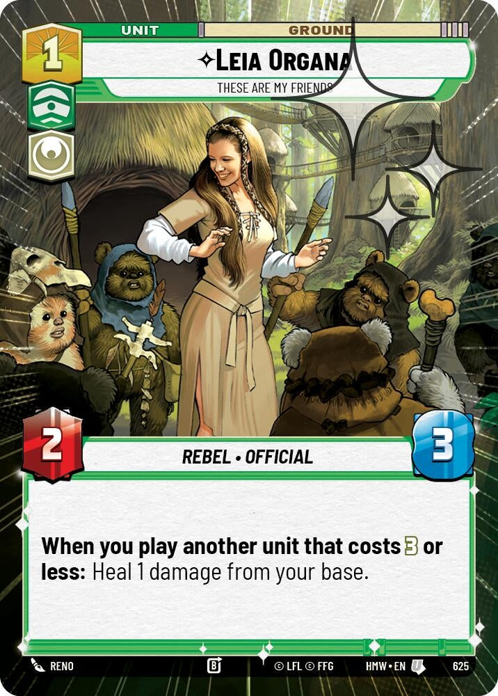 Image for Leia Organa - These Are My Friends (Hyperspace Foil) (625) (Homeworlds) (HMW) - Star Wars: Unlimited