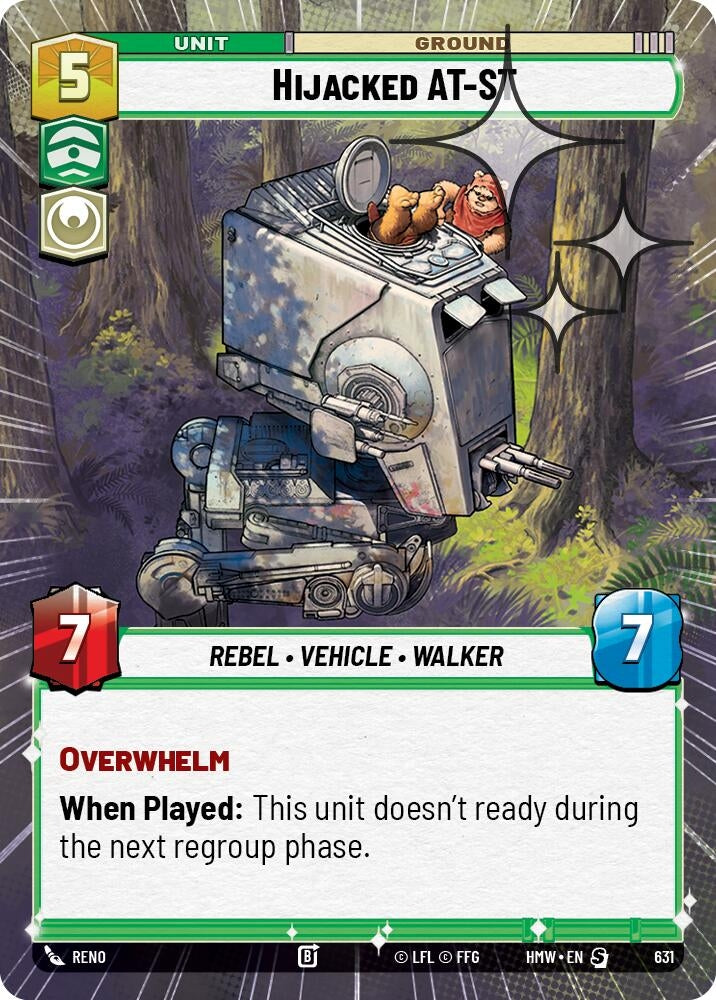 Image for Hijacked AT-ST (Hyperspace Foil) (631) (Homeworlds) (HMW) - Star Wars: Unlimited
