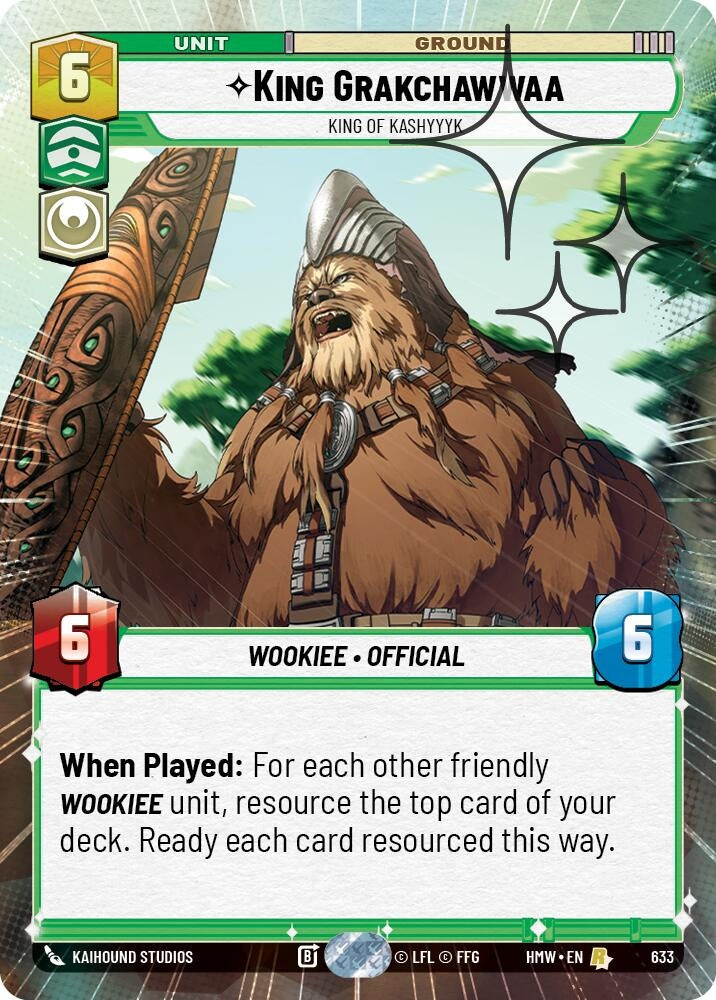 Image for King Grakchawwaa - King of Kashyyyk (Hyperspace Foil) (633) (Homeworlds) (HMW) - Star Wars: Unlimited