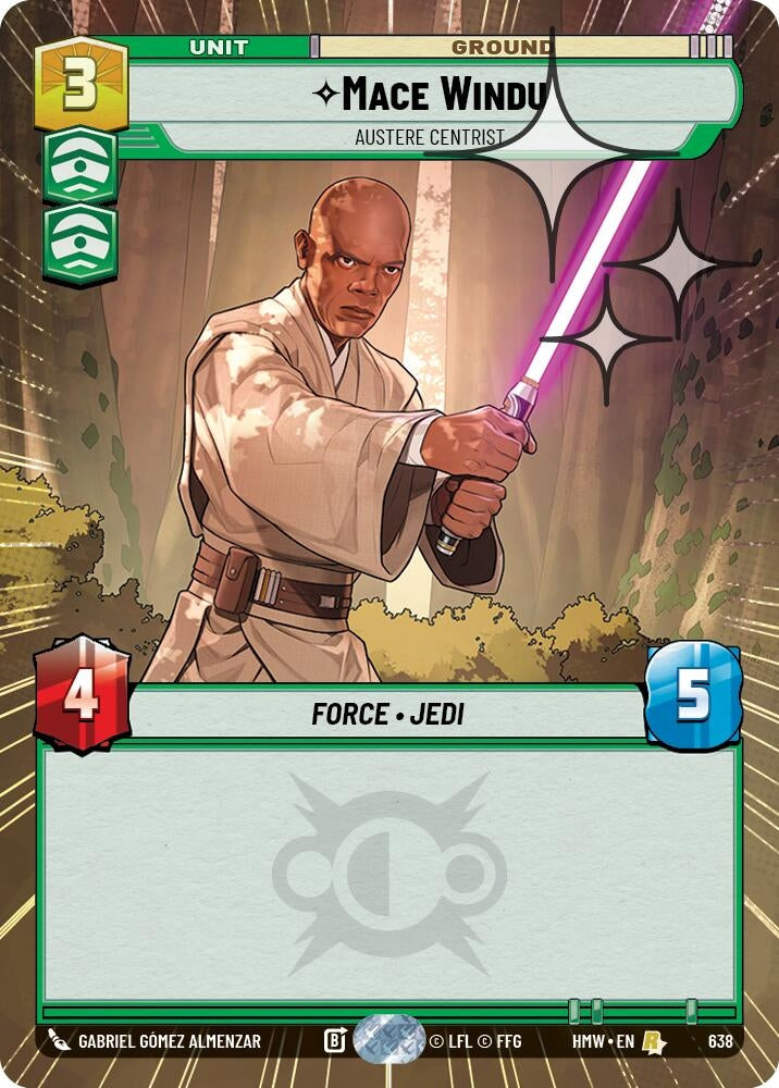 Image for Mace Windu - Austere Centrist (Hyperspace Foil) (638) (Homeworlds) (HMW) - Star Wars: Unlimited