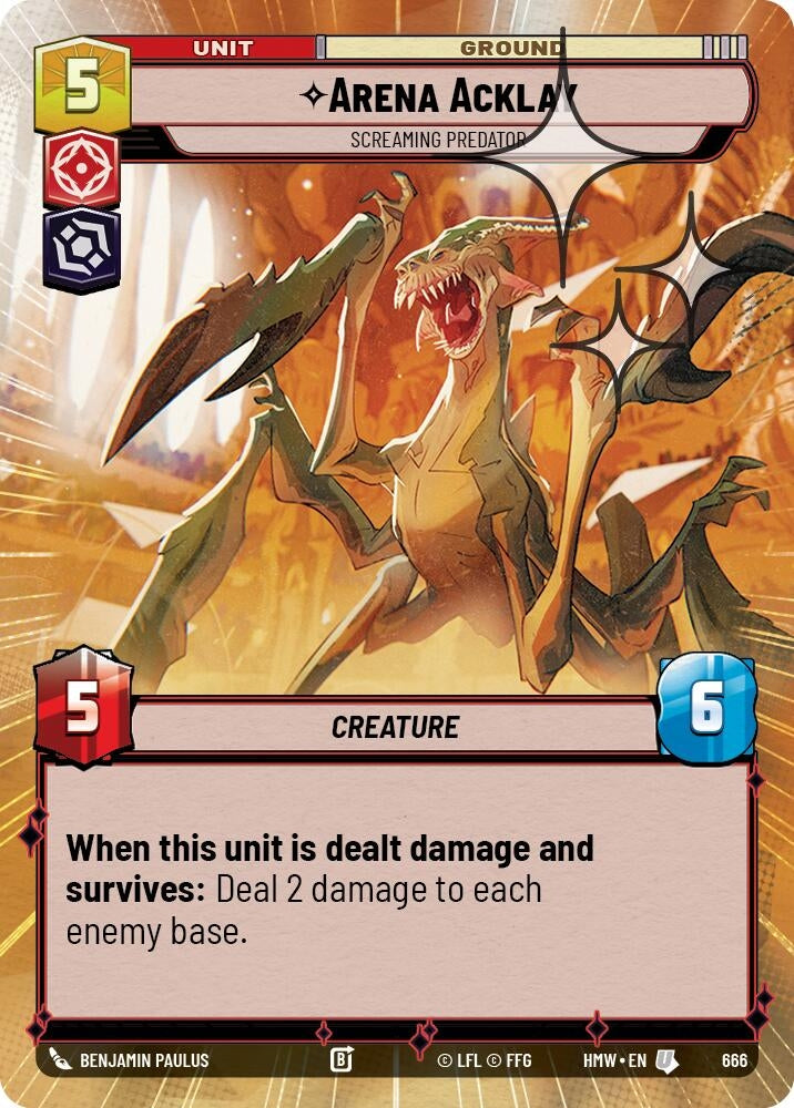 Image for Arena Acklay - Screaming Predator (Hyperspace Foil) (666) (Homeworlds) (HMW) - Star Wars: Unlimited
