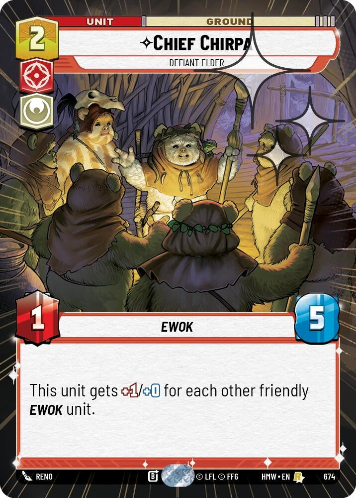 Image for Chief Chirpa - Defiant Elder (Hyperspace Foil) (674) (Homeworlds) (HMW) - Star Wars: Unlimited
