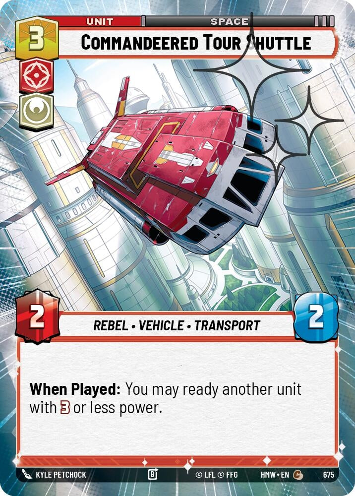 Image for Commandeered Tour Shuttle (Hyperspace Foil) (675) (Homeworlds) (HMW) - Star Wars: Unlimited