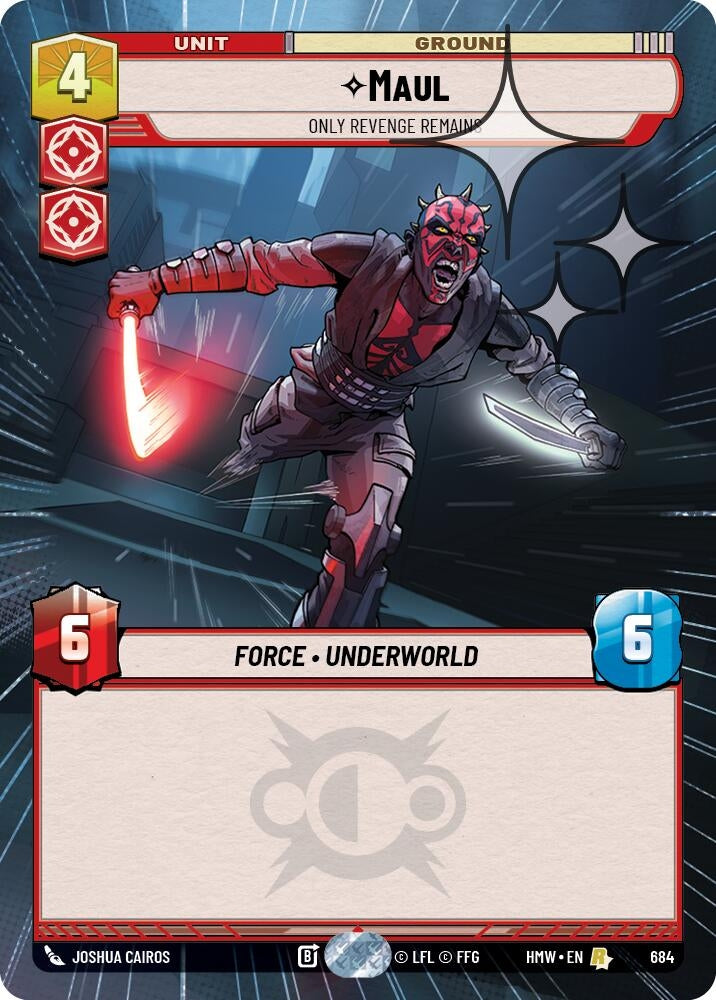 Image for Maul - Only Revenge Remains (Hyperspace Foil) (684) (Homeworlds) (HMW) - Star Wars: Unlimited