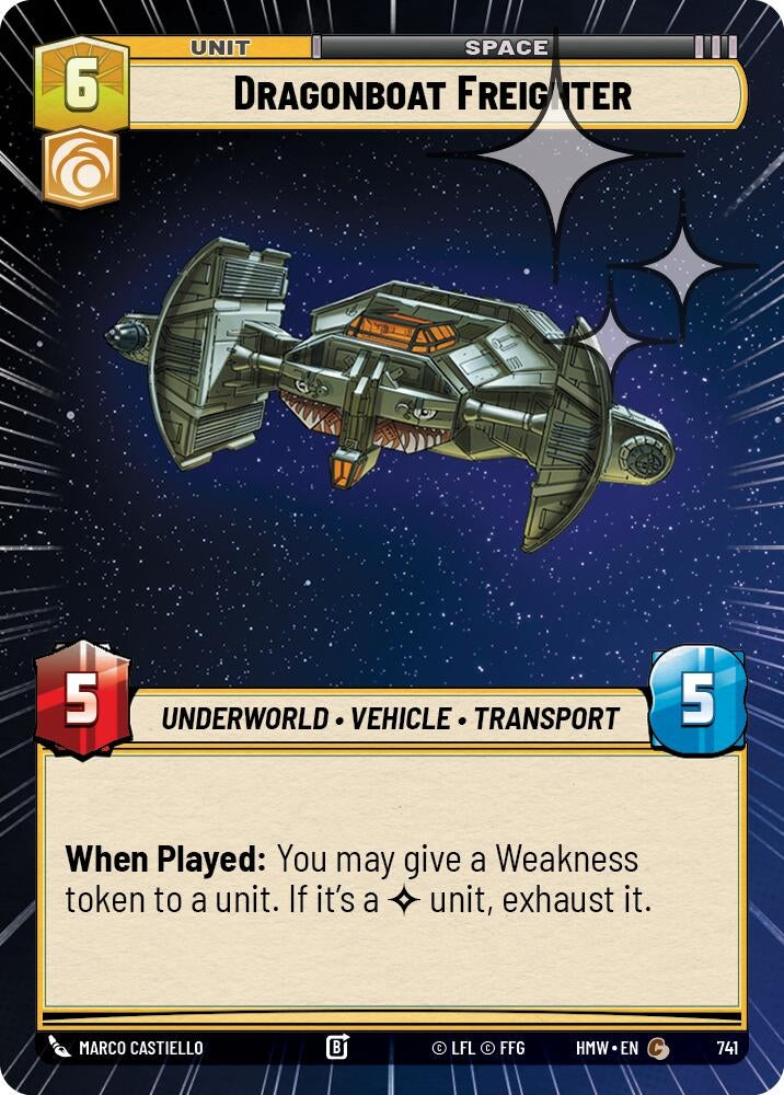 Image for Dragonboat Freighter (Hyperspace Foil) (741) (Homeworlds) (HMW) - Star Wars: Unlimited