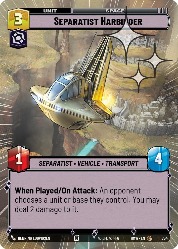 Image for Separatist Harbinger (Hyperspace Foil) (754) (Homeworlds) (HMW) - Star Wars: Unlimited