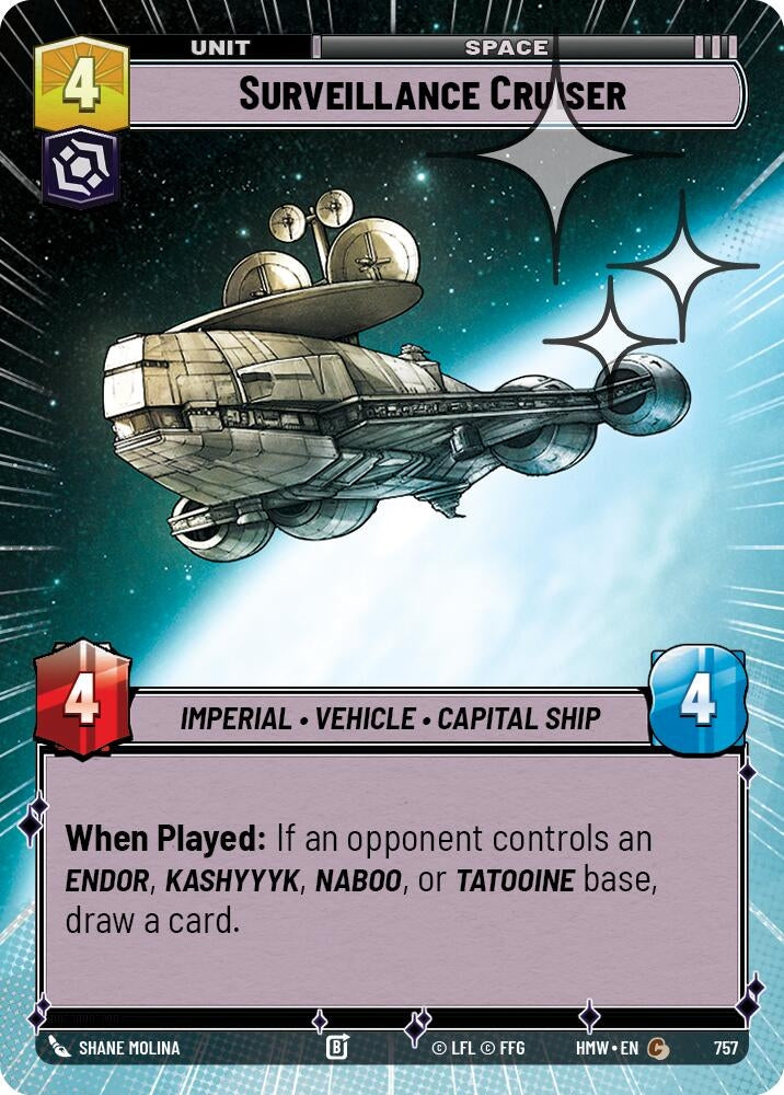 Image for Surveillance Cruiser (Hyperspace Foil) (757) (Homeworlds) (HMW) - Star Wars: Unlimited