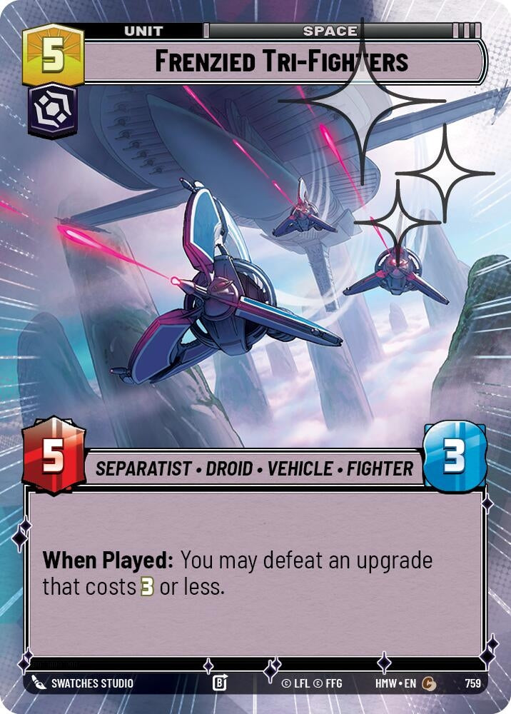 Image for Frenzied Tri-Fighters (Hyperspace Foil) (759) (Homeworlds) (HMW) - Star Wars: Unlimited