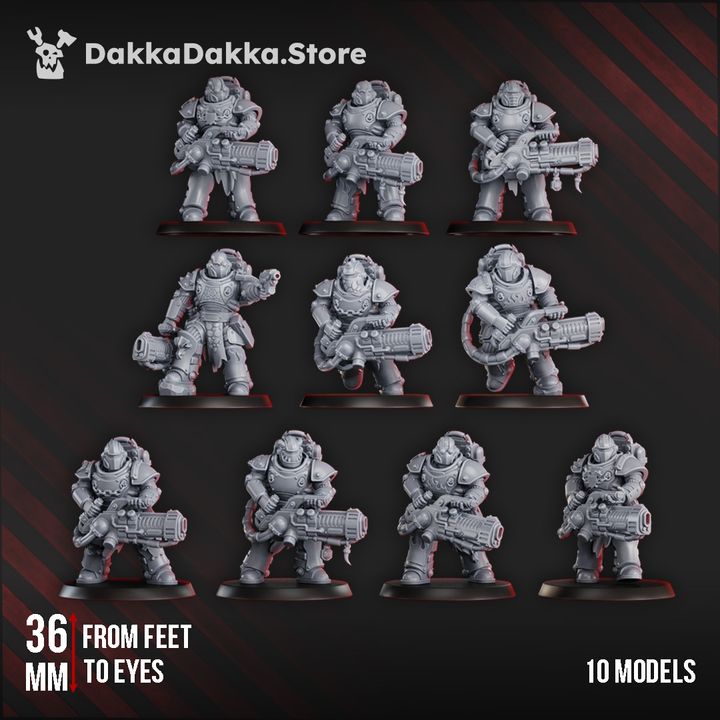 Ignisaurus Clan Team Pulsarum (x10) - Prime Armored Fire Squad of Space Knights by DakkaDakka - image 3
