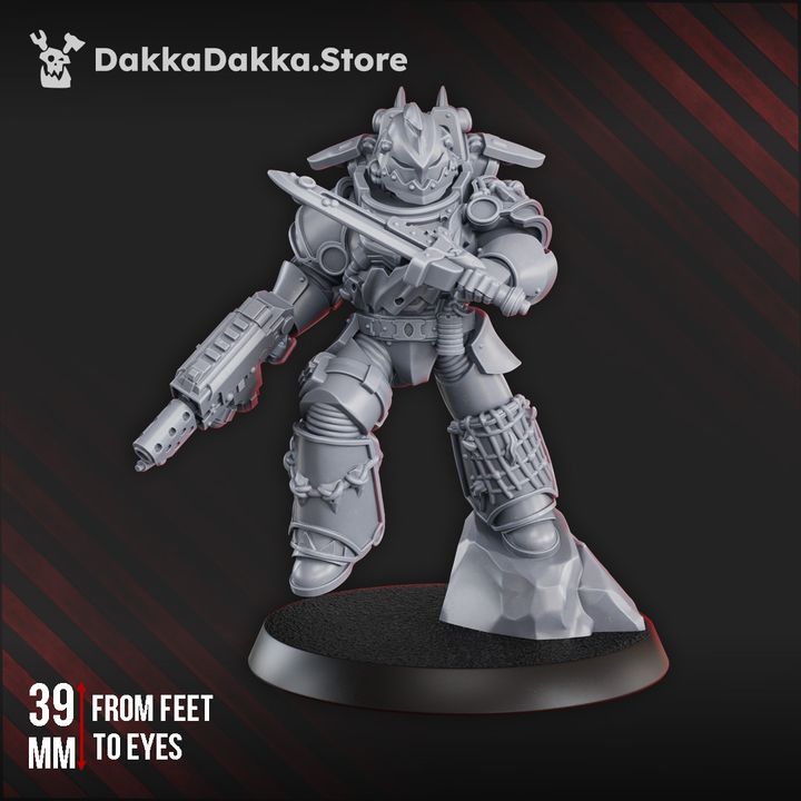 White Megalodon Clan Storm Warrior with Jetpack - Prime Armored Assault Soldier of Space Knights by DakkaDakka - image 1
