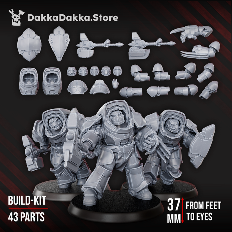 Heavy Knights of the Golden Pavise Build Kit - Destroyer Armored Space Assault Squad of Citadel Vanguard by DakkaDakka - imag