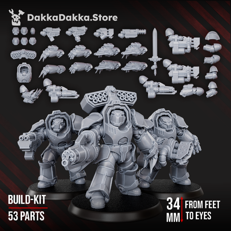 Heavy Knights of the Great Citadel Build Kit - Destroyer Armored Space Battleline Squad of Citadel Vanguard by DakkaDakka - i