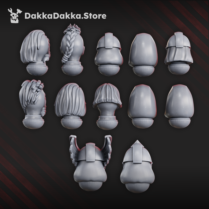 White Fangs Hunters & Valkyries Heads Set x12 by DakkaDakka - image 2