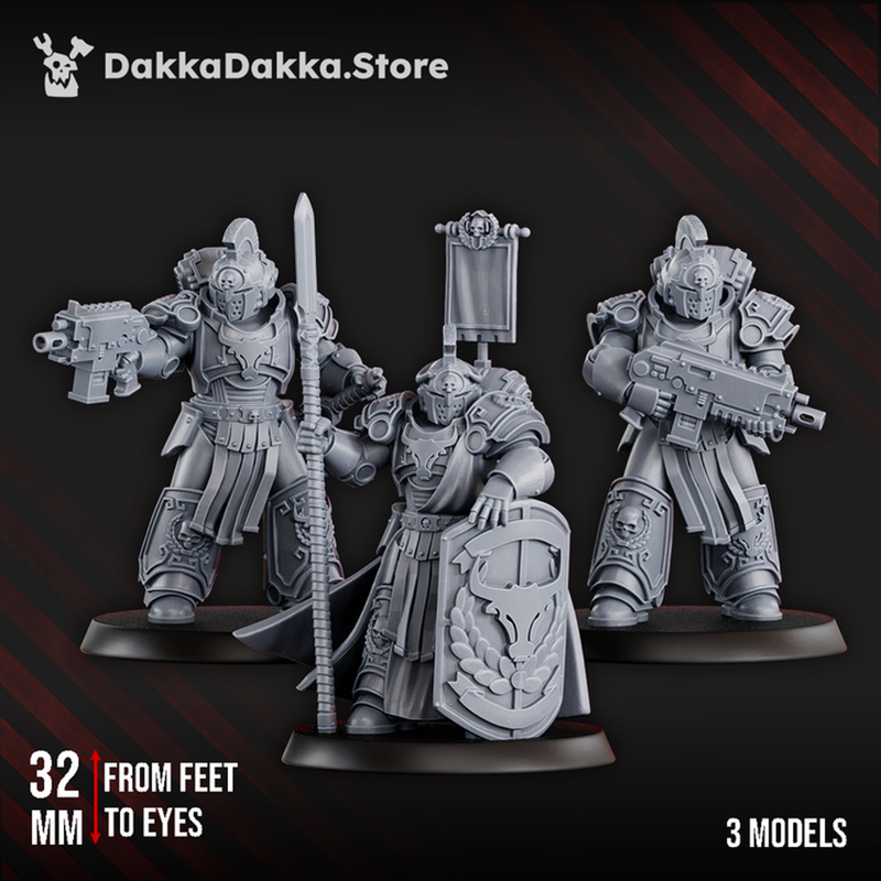 Bullwhip Clan Warriors (x3) - Prime Armored Battleline Squad of Space Knights by DakkaDakka - image 3