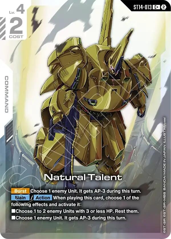 Image for Natural Talent (C+) (ST14-013) (Starter Deck 14: Heavy Dominion) (ST14) - Gundam Card Game