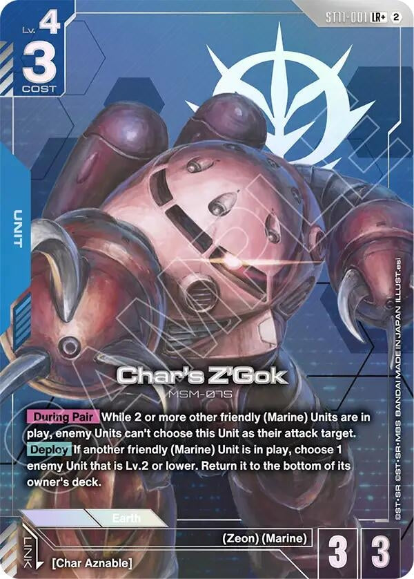 Image for Char's Z'Gok (LR+) (ST11-001) (Starter Deck 11: Aquatic Assault) (ST11) - Gundam Card Game