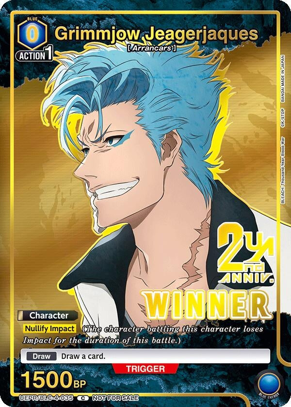 Image for Grimmjow Jeagerjaques (035) (Winner) (UEPR/BLC-4-035) (Union Arena Promotion Cards) (UEPR) - Union Arena