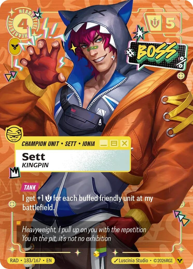 Image for Sett, Kingpin (Heartsteel Overnumbered) (183/167) (Radiance) (RAD) - Riftbound: League of Legends Trading Card Game